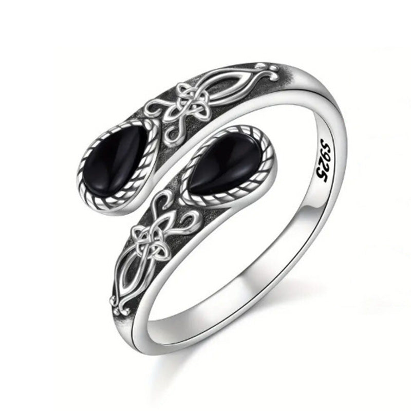 đ 1+1 GRATIS! âł Moonringâą â Vintage justerbar öppen ring med droppformad glödande zirkon â elegant, tidlös och perfekt för bĂ„de vardag och fest đ§âš