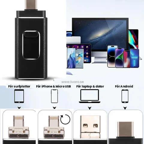 4-i-1 USB-minne – Ha alltid extra lagringsutrymme nära till hands