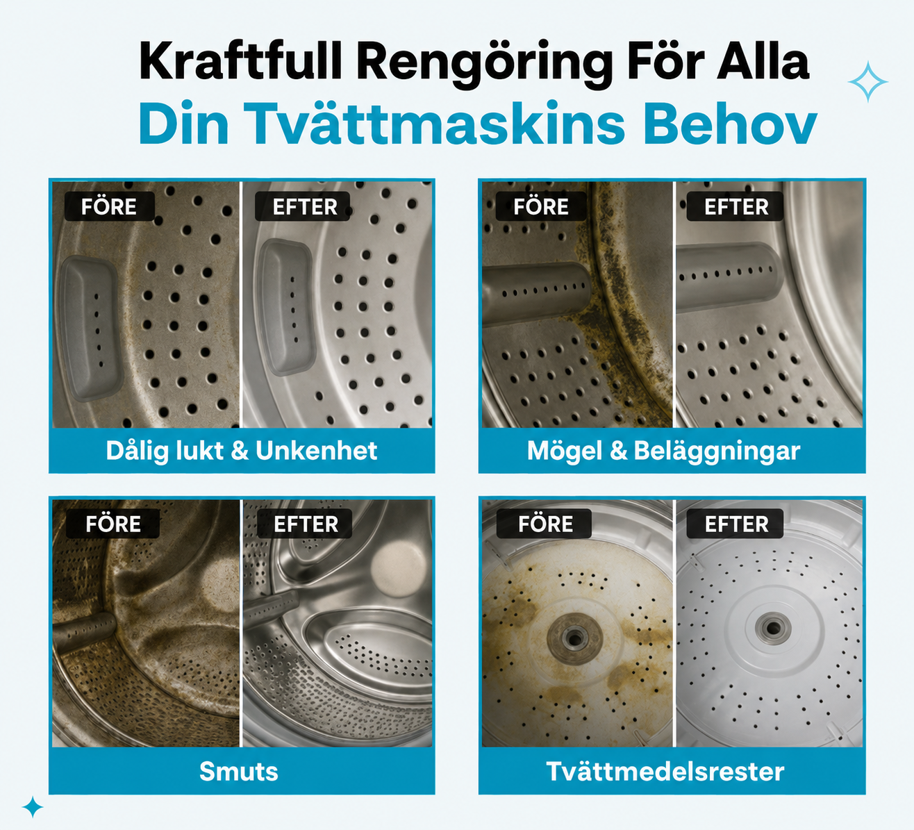 Puriva™ | Eliminera dålig lukt och dolda rester i tvättmaskinen