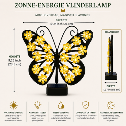 "FlutterBloom™ | Solenergidriven Dekorativ LED Fjärilslampa i Blomform