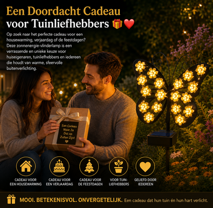 "FlutterBloom™ | Solenergidriven Dekorativ LED Fjärilslampa i Blomform