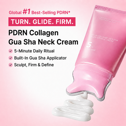 PDRN Collagen Gua Sha Halskräm för rynkor | Minskar synliga halslinjer & stramar upp huden