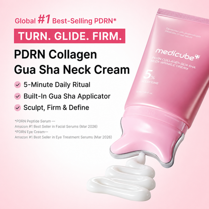 PDRN Collagen Gua Sha Halskräm för rynkor | Minskar synliga halslinjer & stramar upp huden