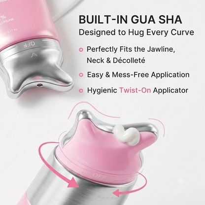 PDRN Collagen Gua Sha Halskräm för rynkor | Minskar synliga halslinjer & stramar upp huden