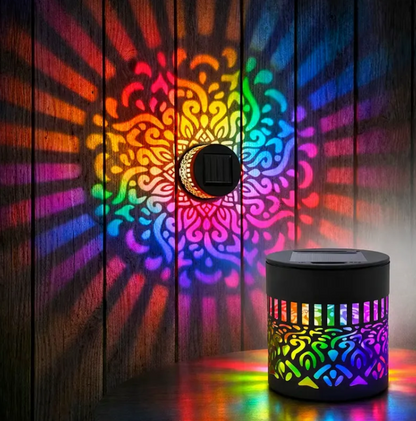ProjectAura™ | Solenergi Mandala Vägglampa med Projektor