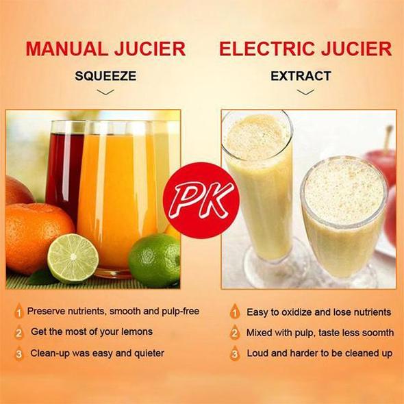 Effektiv handpress – njut av slät juice på några sekunder, utan krångliga maskiner