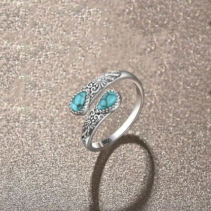 💍 1+1 GRATIS! ⏳ Moonring™ – Vintage justerbar öppen ring med droppformad glödande zirkon – elegant, tidlös och perfekt för både vardag och fest 💧✨