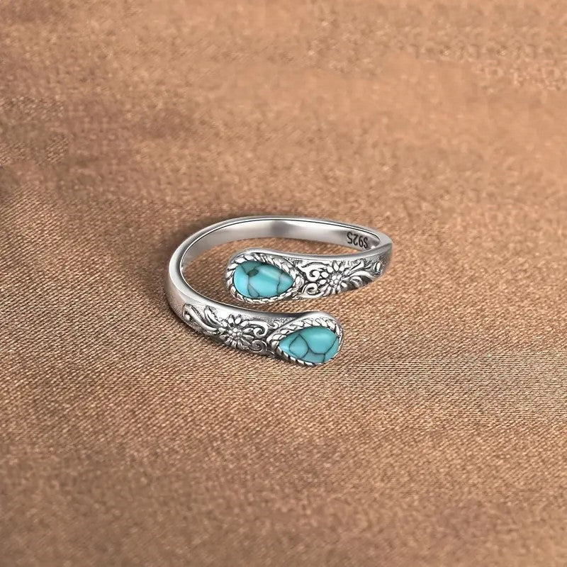 💍 1+1 GRATIS! ⏳ Moonring™ – Vintage justerbar öppen ring med droppformad glödande zirkon – elegant, tidlös och perfekt för både vardag och fest 💧✨