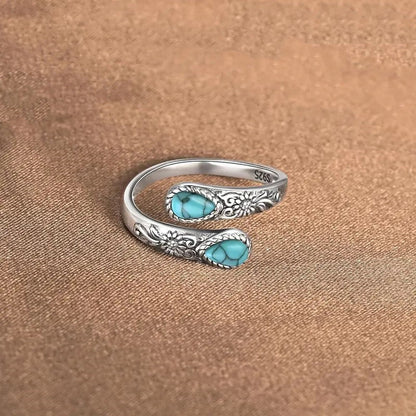 💍 1+1 GRATIS! ⏳ Moonring™ – Vintage justerbar öppen ring med droppformad glödande zirkon – elegant, tidlös och perfekt för både vardag och fest 💧✨