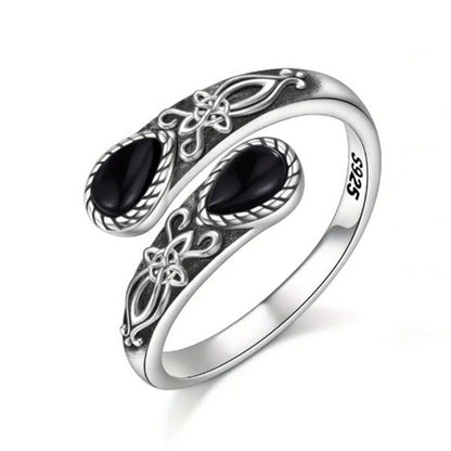 💍 1+1 GRATIS! ⏳ Moonring™ – Vintage justerbar öppen ring med droppformad glödande zirkon – elegant, tidlös och perfekt för både vardag och fest 💧✨